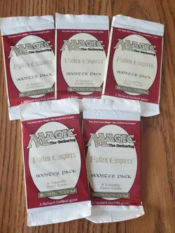 MAGIC THE GATHERING Lot of Five (5) FALLEN EMPIRES Factory Sealed Booster Packs - Image 1