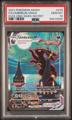 Pokemon 2021 Umbreon VMAX 215/203 Alt Art Evolving Skies GEM MINT PSA 10 - Image 1