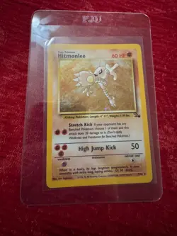 1999 POKEMON FOSSIL HOLO HITMONLEE 7/62 - Image 1