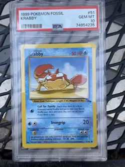 Krabby Error 51/62 Fossil Regular Repeating Printer Hickey Pokemon Error - Image 1