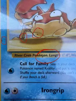 Krabby Error 51/62 Fossil Regular Repeating Printer Hickey Pokemon Error - Image 4