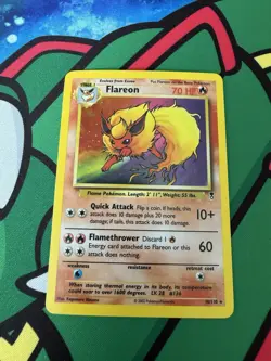 Pokemon TCG Flareon 10/110 Holo Rare NM/LP - Legendary Collection - Image 1
