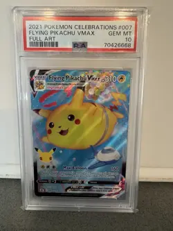 2021 Pokemon PSA 10 Celebrations Flying Pikachu Vmax Full Art 007/025 - Image 1