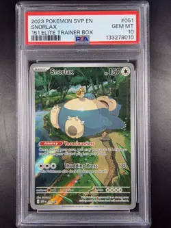 PSA 10 Snorlax SVP 051 - 2023 Black Star Promo 151 ETB Promo Pokemon Card - Image 1