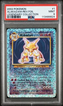 PSA 9 2002 Pokemon Legendary Collection Alakazam REVERSE FOIL #1/110 - Image 1