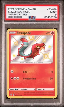 2021 Pokemon TCG Sizzlipede SV018 / SV122 PSA 9 MINT Shining Fates - Image 1