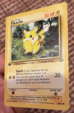 1999 POKEMON JUNGLE #60/64 PIKACHU 1ST EDITION (SEE PICTURES) - Image 3