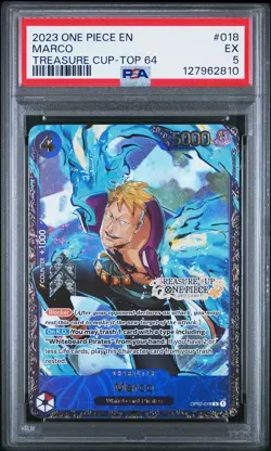 2023 ONE PIECE PROMOS TREASURE CUP 2023-TOP 64 #018 MARCO PSA 5 - Image 1
