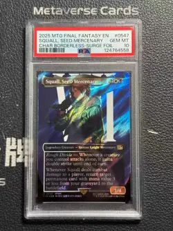 2025 MTG Final Fantasy EN Squall Seed Mercenary Borderless Surge Foil PSA10 - Image 1