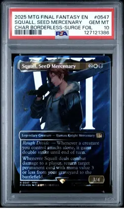 Squall Seed Mercenary Borderless Surge Foil #547 MTG Final Fantasy PSA 10 - Image 1
