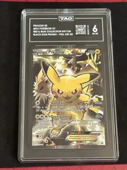 2016 Pokemon XY Black Star Pikachu Ex Promo Red Blue Collection #XY124 TAG 6 - Image 1