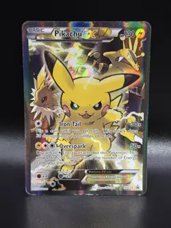 2016 Pokemon XY Black Star Promo Pikachu EX Red & Blue Collection #XY124 - Image 1