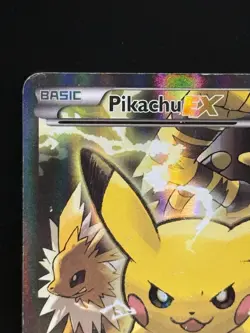 2016 Pokemon XY Black Star Promo Pikachu EX Red & Blue Collection #XY124 - Image 3