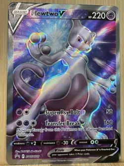 Pokemon Mewtwo v Holo SWSH229 Sword & Shield Promo Card Near Mint Condition - Image 2