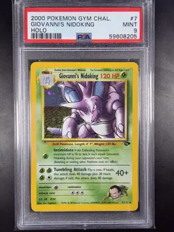 PSA 9 Giovanni's Nidoking Holo 7/132 - 2000 Gym Challenge Rare Pokemon Card - Image 1