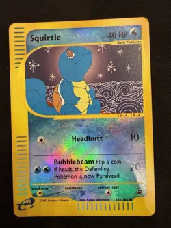 Pokemon Card- Squirtle -Expedition-Reverse Holo-132/165-Rare-ENG-Very Good - Image 1
