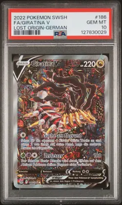 2022 POKEMON SWORD & SHIELD LOST ORIGIN GERMAN #186 FULL ART/GIRATINA V PSA 10 - Image 1