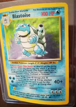 Blastoise 002/102 Original 1999 Base Set Holo Pokemon TCG Card - Image 3