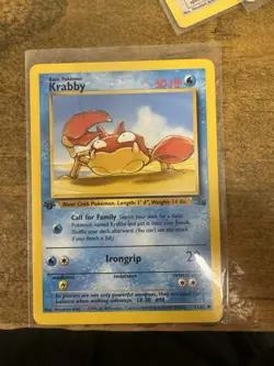 Pokemon TCG Krabby Fossil 51 Regular 1st Edition Common - Image 1