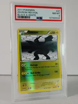 Zekrom - Black & White - POKEMON 47/114 - Holo Reverse - 2011 - PSA 8 - Image 2