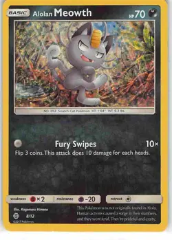 Alolan Meowth 8/12 McDonald's Collection 2017 Pokemon LP - Image 1
