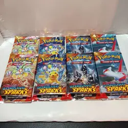 Pokemon Fall 2025 Collectors Chest & 2 Surging Sparks Booster Pack Art Set x8 - Image 5
