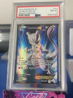 Pokemon TCG PSA 8 Mewtwo EX (157 Full Art) 157/162 Breakthrough 2015 - Image 1