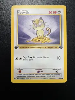 Pokemon TCG - MEOWTH - 1ST EDITION - 56/64 - WOTC - JUNGLE (1999) - MP *C - Image 1