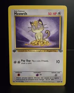 Pokemon TCG - MEOWTH - 1ST EDITION - 56/64 - WOTC - JUNGLE (1999) - MP/LP - Image 1