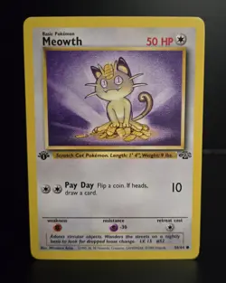 Pokemon TCG - MEOWTH - 1ST EDITION - 56/64 - WOTC - JUNGLE (1999) - MP/LP - Image 3