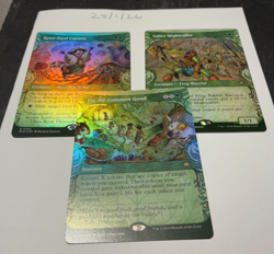 Magic the Gathering MTG Assorted Green x3 Rare Showcase FOIL Cards NM/M - Image 1