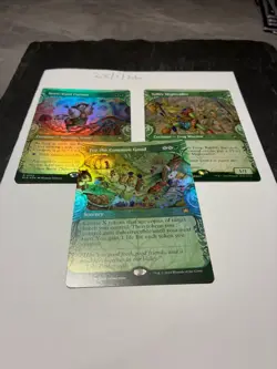 Magic the Gathering MTG Assorted Green x3 Rare Showcase FOIL Cards NM/M - Image 2
