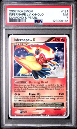 PSA 7 Infernape LV.X Holo 121/130 Diamond & Pearl 2007 Pokemon - Image 1