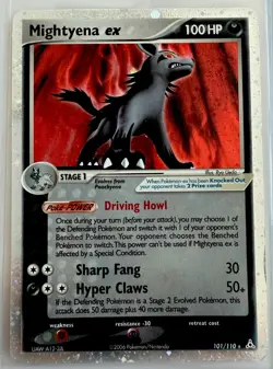 Pokemon Mightyena ex EX Holon Phantoms 101/110 Ultra Rare Holo SWIRL 🌀 LP/MP - Image 1