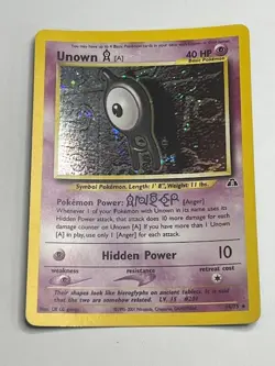 Unown Pokemon TCG 2001 Neo Discovery 14/75 Holo Rare Card Unlimited Vintage - Image 1