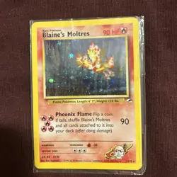 Pokemon TCG Blaine's Moltres Gym Heroes Holo Card Ungraded Rare 1/132 - Image 1