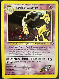 Pokemon Card - Sabrina’s Alakazam 16/132 Gym Challenge Holo Rare - Image 1