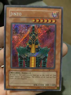 2003 Collector’s Tin Yu-Gi-Oh TCG Jinzo BPT-011 Secret Rare Card MP - Image 1