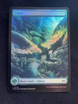 Forest MTG Tarkir: Dragonstorm 0276 Full Art Foil Basic Land NM - Image 1