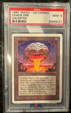 MTG Unlimited Edition 1993 Chaos Orb PSA 9.0 Mint Old School - Image 1