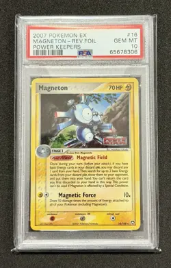 Pokemon 2007 PSA 10 Gem Mint Ex Power Keepers Magneton #16 Reverse Holo Foil - Image 1