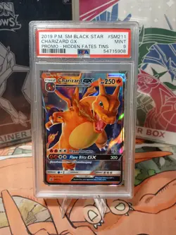 2019 Pokemon Black Star Promo Hidden Fates Tins Charizard GX SM211 PSA 9 MINT - Image 1