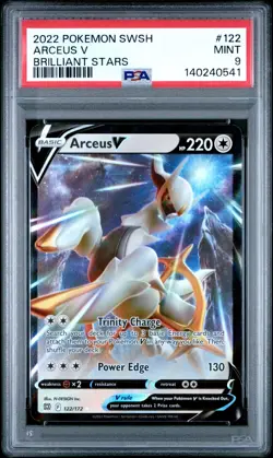 Pokemon TCG SWSH 2022 Brilliant Stars #122/172 ARCEUS V ULTRA RARE PSA 9 - Image 3
