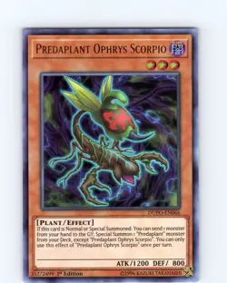 Yu-Gi-Oh TCG Predaplant Ophrys Scorpio DUPO-EN066 1st Edition Ultra Rare NM - Image 1