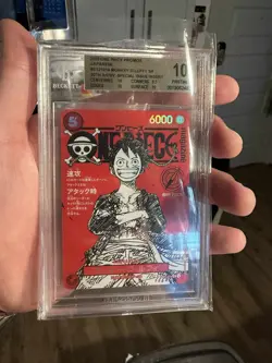BGS 10 PRISTINE One Piece Monkey D. Luffy Promo ST21-014 Magazine Shonen Jump - Image 1