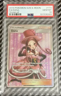 2019 Pokemon Sun & Moon Team Up # 173 Full Art Dana PSA 10 Card GEM MINT! Waifu - Image 1