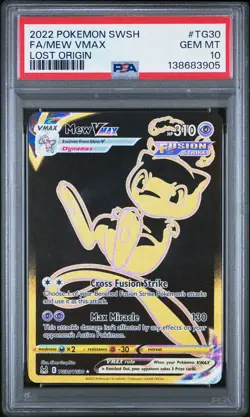 2022 POKEMON SWORD & SHIELD LOST ORIGIN #TG30 FULL ART/MEW VMAX PSA 10 - Image 1