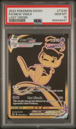 2022 POKEMON SWORD & SHIELD LOST ORIGIN #TG30 FULL ART/MEW VMAX PSA 10 - Image 1