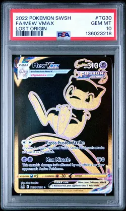 2022 POKEMON SWORD & SHIELD LOST ORIGIN #TG30 FULL ART/MEW VMAX PSA 10 - Image 1