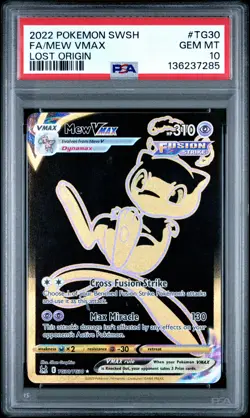 2022 POKEMON SWORD & SHIELD LOST ORIGIN #TG30 FULL ART/MEW VMAX PSA 10 - Image 1
